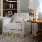Orlando Lounge Chair – Waffle Fabric & Fringe