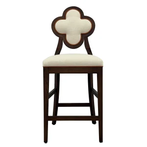 Lucky Bar Chair – Beige With Rust Piping