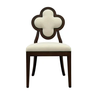 Lucky Dining Chair – Beige With Green Velvet Piping