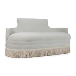 Ralph Love Seat – Velvet Seafoam – Ivory Fringe