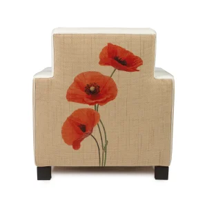Caspian Club Chair – Easy Linen & Poppy Printed Raffia