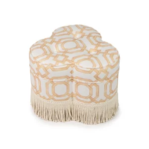 Lucky Pouf – Trellis Melon & Fringe