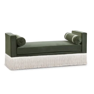 Julian Seat Bench – Green Velvet & Fringe
