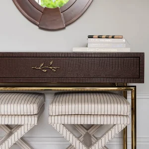 Dylan Leather Desk – Chestnut Croco