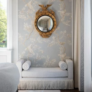 Julian Seat Bench 120 cm – Waffle Pearl – Ivory Fringe