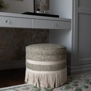 Laurent Pouf – Luxury Bouclé Bamboo & Fringe