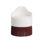 lou stool burgundy fringe