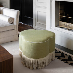 Lucky Pouf - Easy Lustre Thyme - Ivory Fringe
