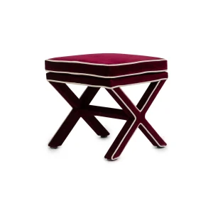 Marcel X Bench – Burgundy Velvet & Cream Piping