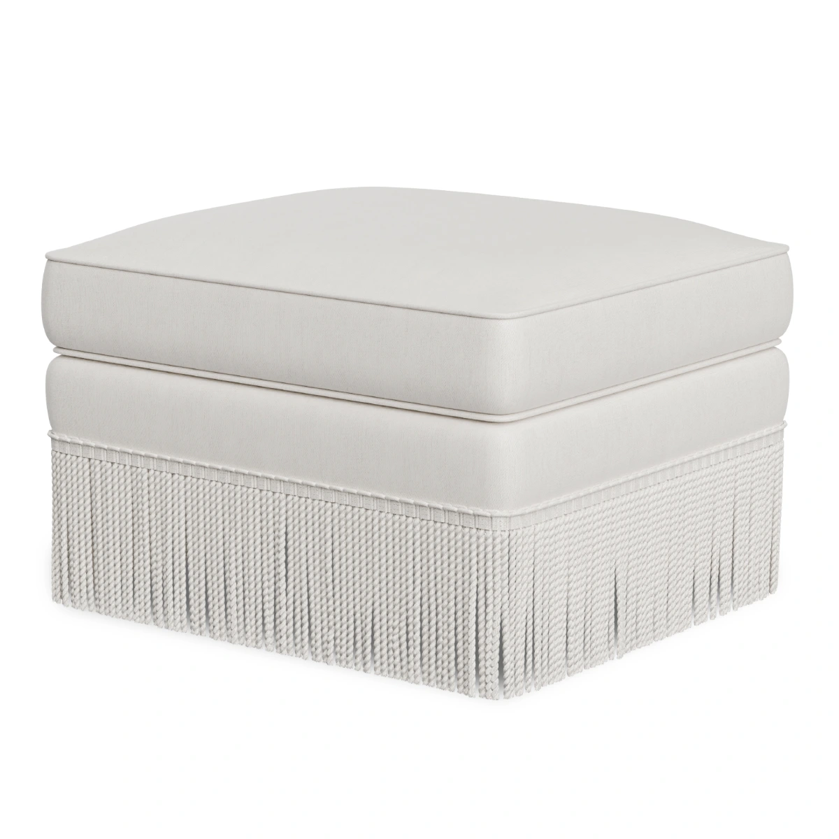 maxim ottoman fringe ivory