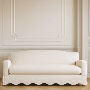 Nico Sofa – Easy Linen Ivory – Scallop Skirt