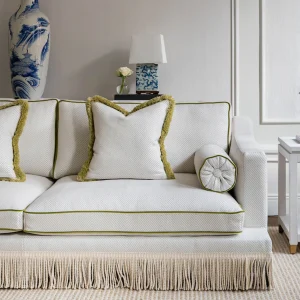 Orlando Sofa – Madras Fishbone – Ivory Fringe