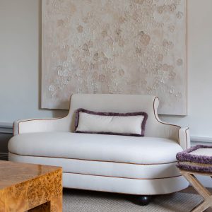 Ralph Love Seat – Kanvas Nougat – Houlès Leather Piping